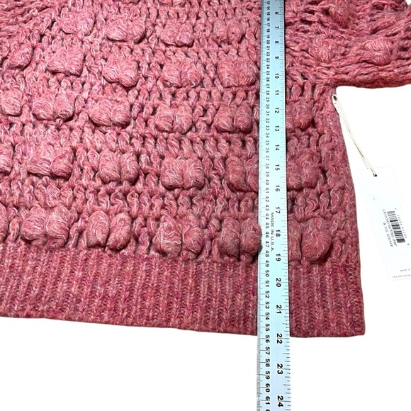 AMO Baby Alpaca Merino Wool Blend ‘JANE” Raglan Crochet Pullover Sweater M NWT - Picture 7 of 12